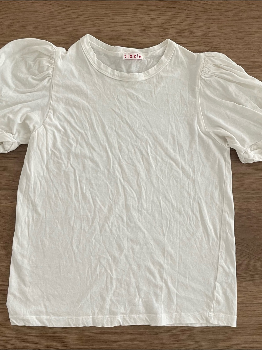 Tizzie White Puff-Sleeve T Shirt Women’s Size S